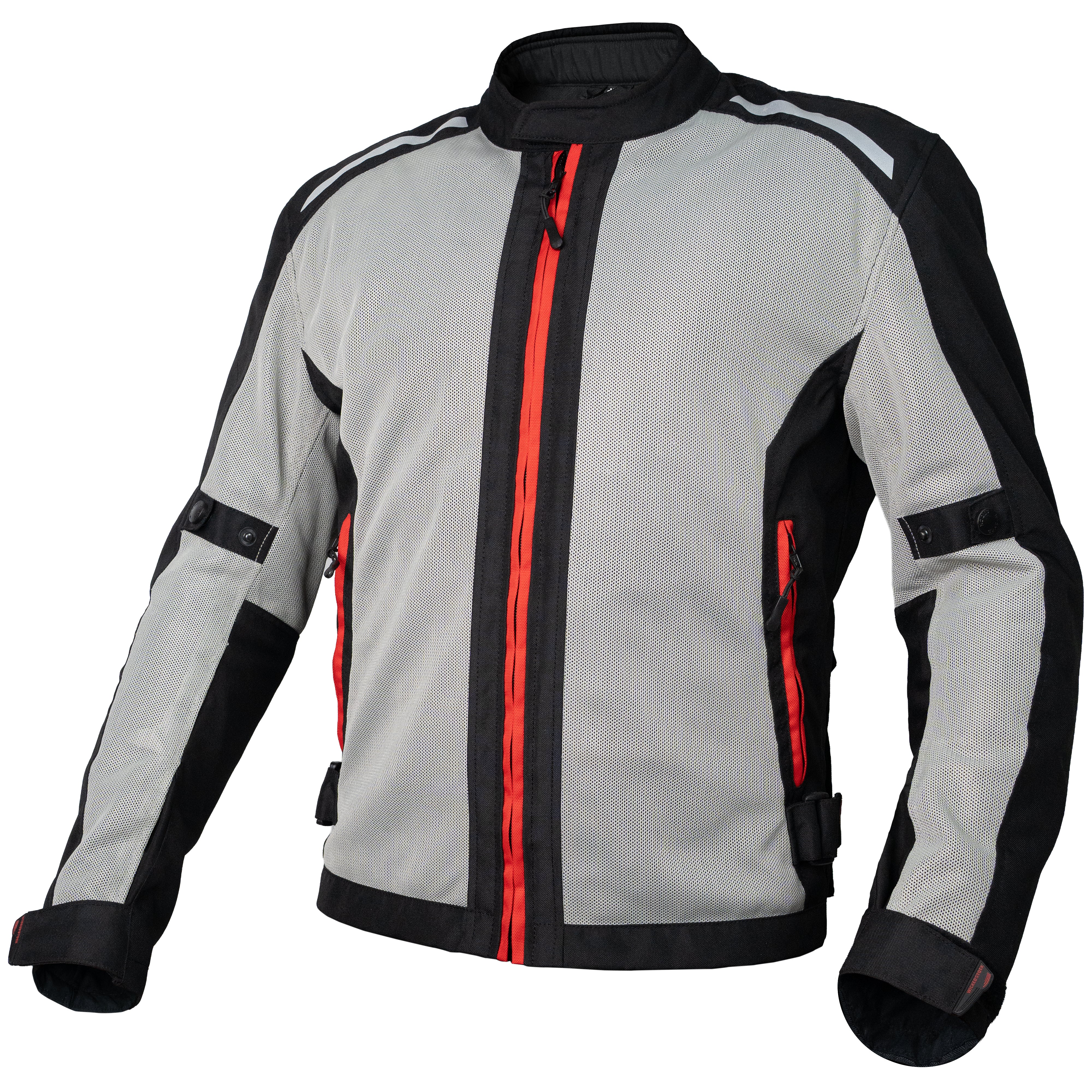 WICKED STOCK Men's Mesh Motorcycle Riding Jacket, CE Armor, Waterproof Liner, Reflective Piping, YKK Zippers