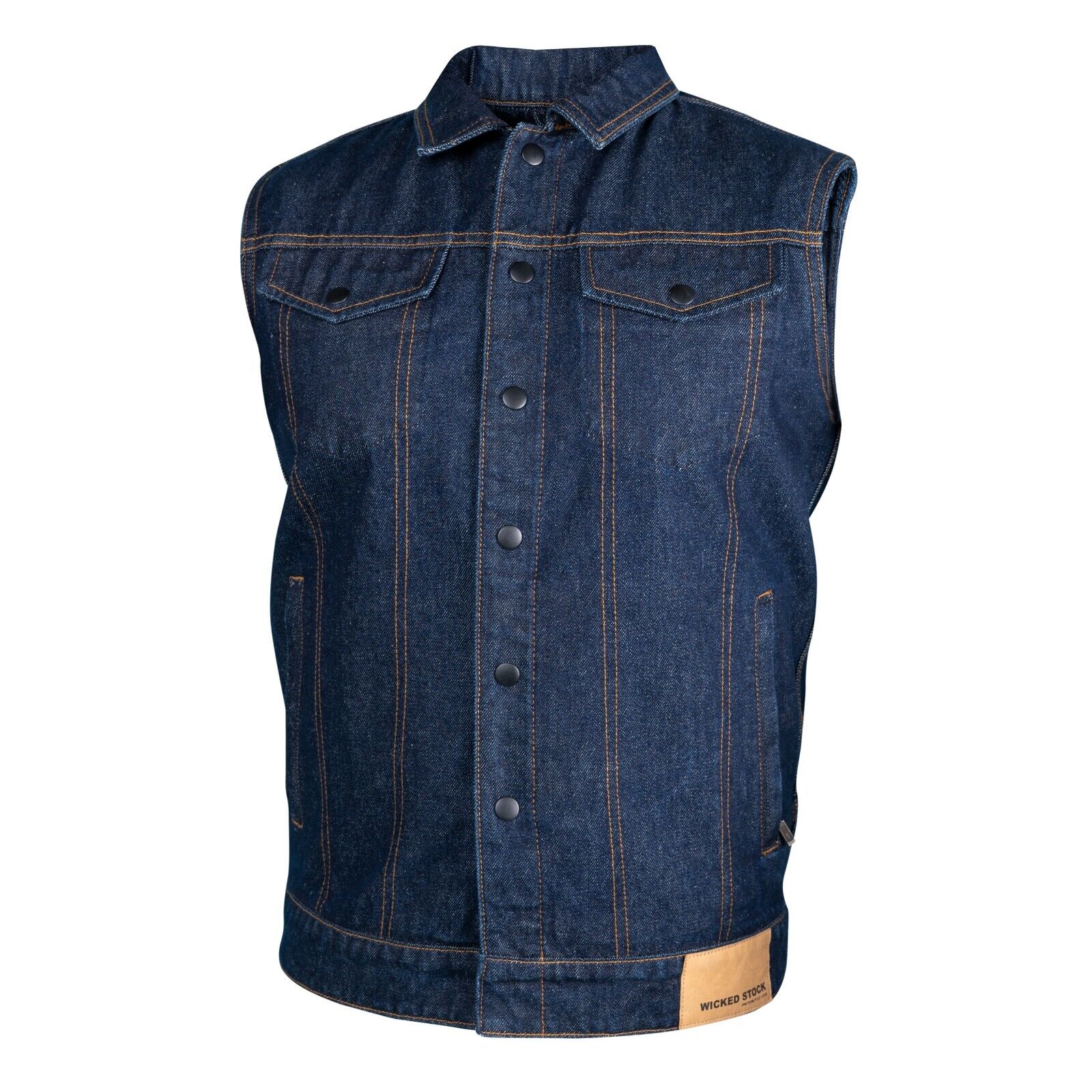 Mens Denim Vest True-Blue-Men's Vests Casual-Motorcycle Vest-Motorcycle Gear For Men-Motorcycle Vests For Men