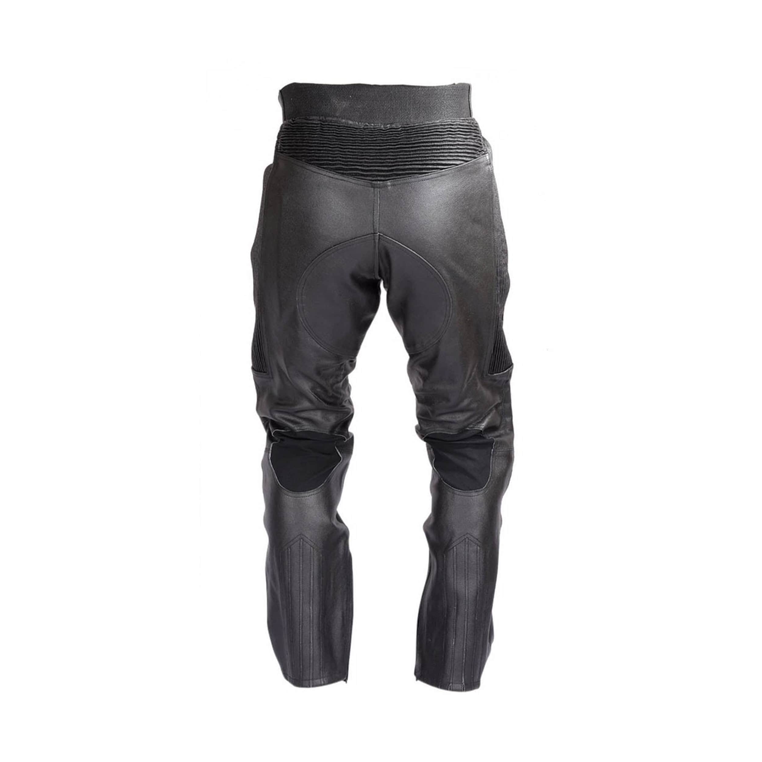 WICKED STOCK Leather Pants for Men Black Motorcycle Riding Pants-Armored Off Road Adventure