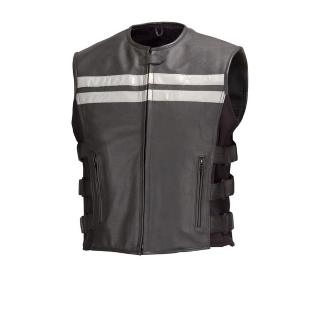 Biker Leather Hi-Viz Vest
