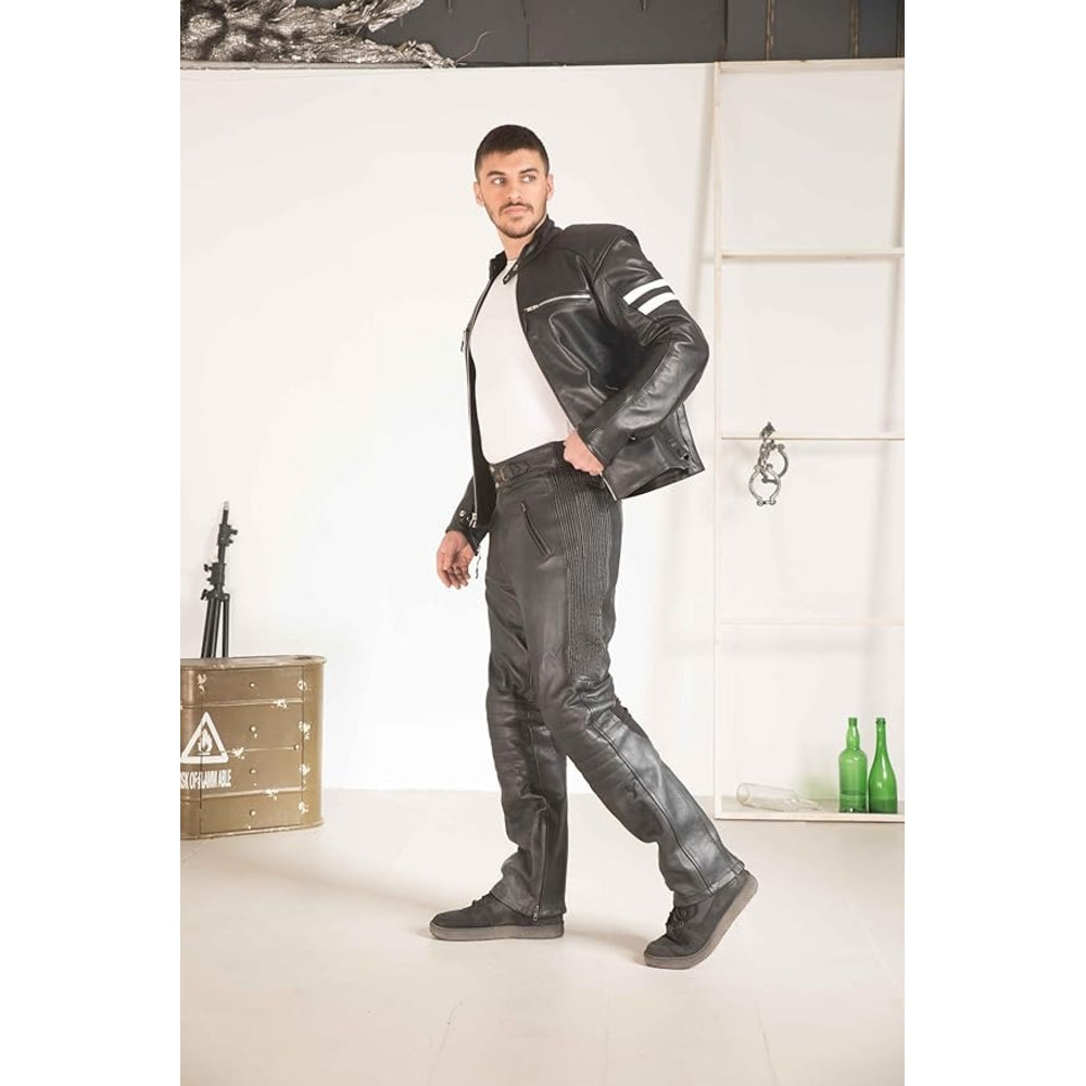 WICKED STOCK Leather Pants for Men Black Motorcycle Riding Pants-Armor Wicked Stock WICKED STOCK Leather Pants for Men Black Motorcycle Riding Pants-Armor Wicked Stock