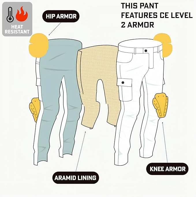 WICKED STOCK Motorcycle Jeans for Men-Black
