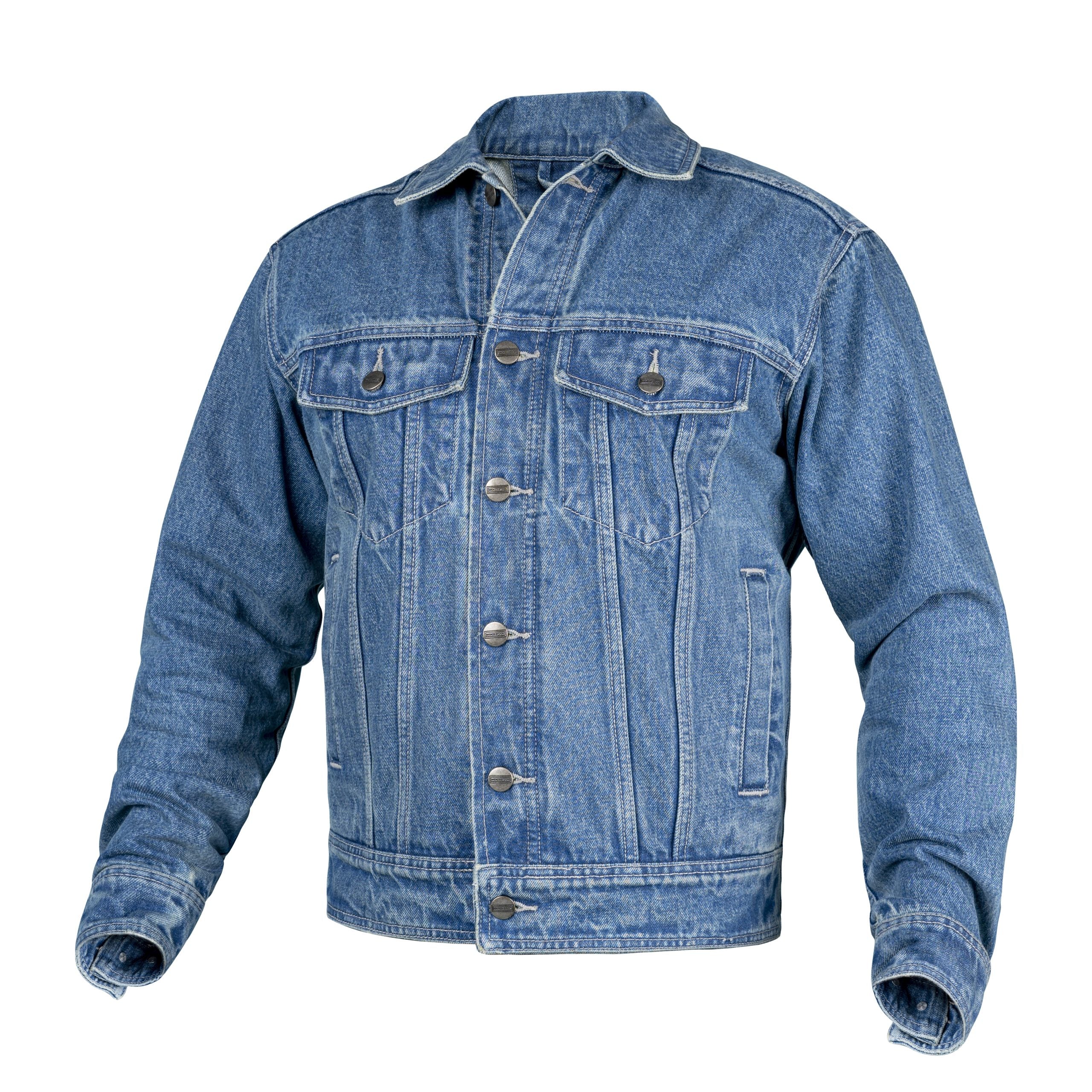 WICKED STOCK Men-Jeans Jacket motorcycle-Trucker Jacket for Men-Denim Casual Rugged Wear Riding Jacket