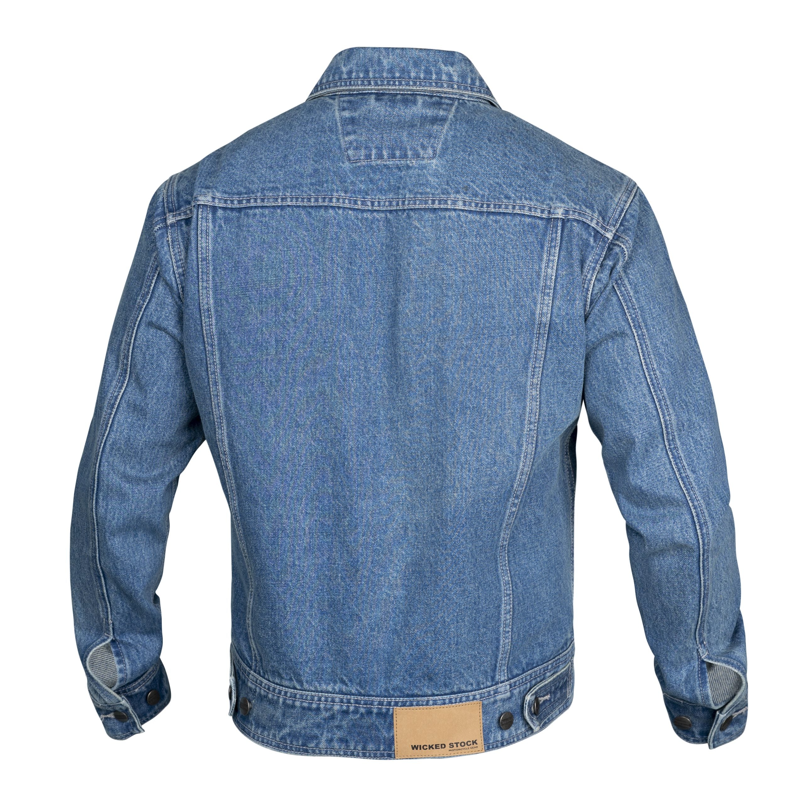 WICKED STOCK Men-Jeans Jacket motorcycle-Trucker Jacket for Men-Denim Casual Rugged Wear Riding Jacket