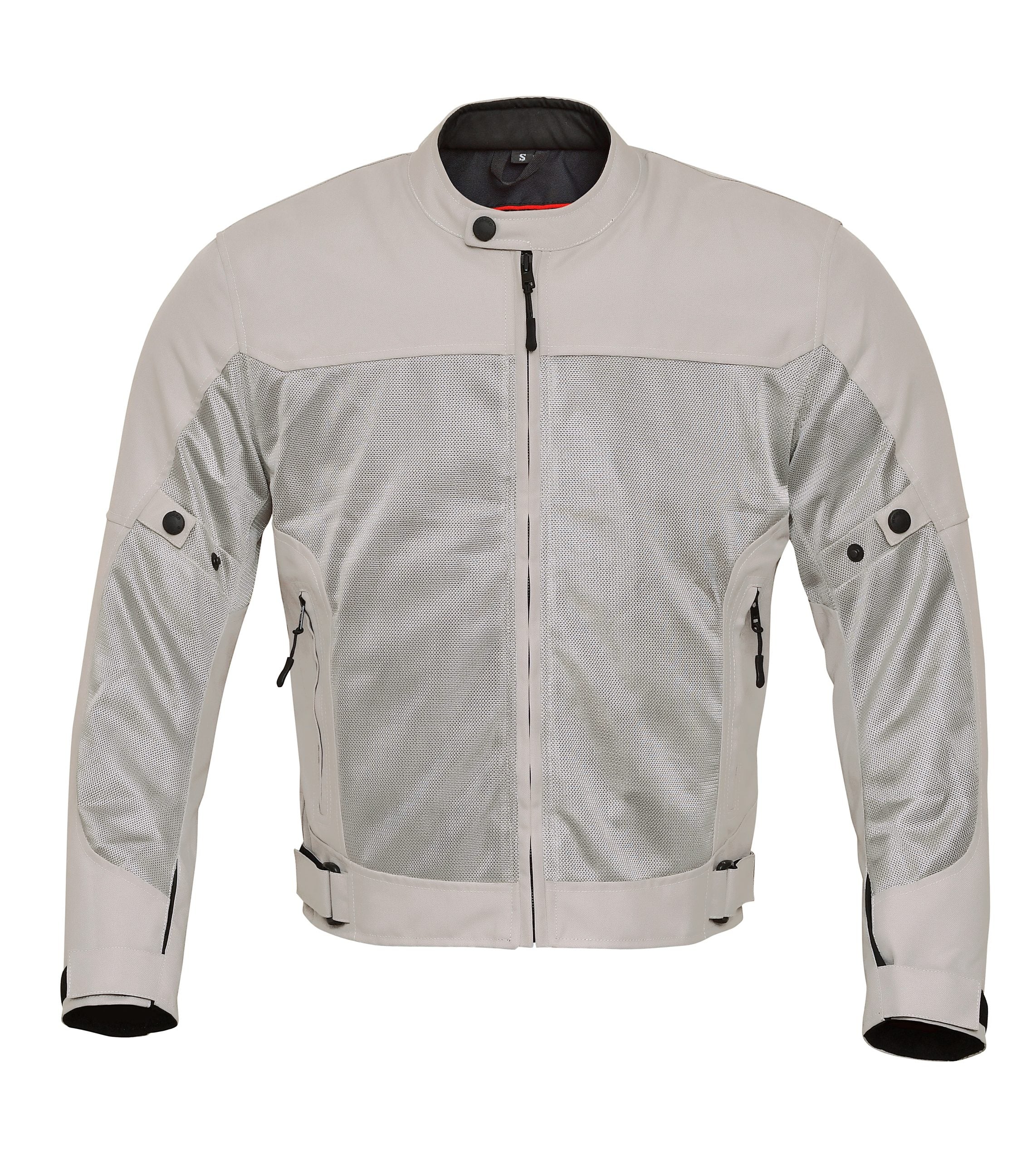Tucson Mens Mesh Motorcycle Jacket from WICKED STOCK Silver/Gray