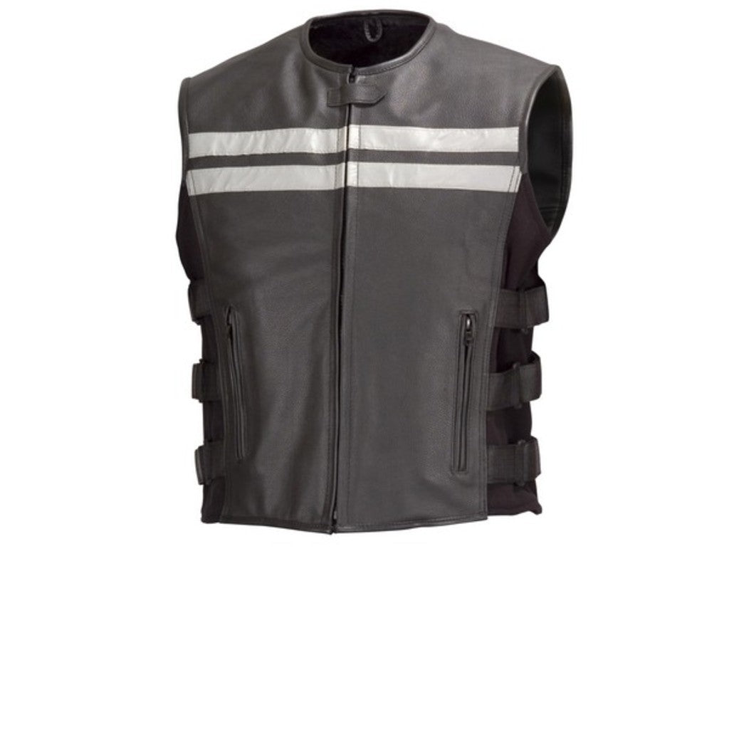 Biker Leather Hi-Viz Vest