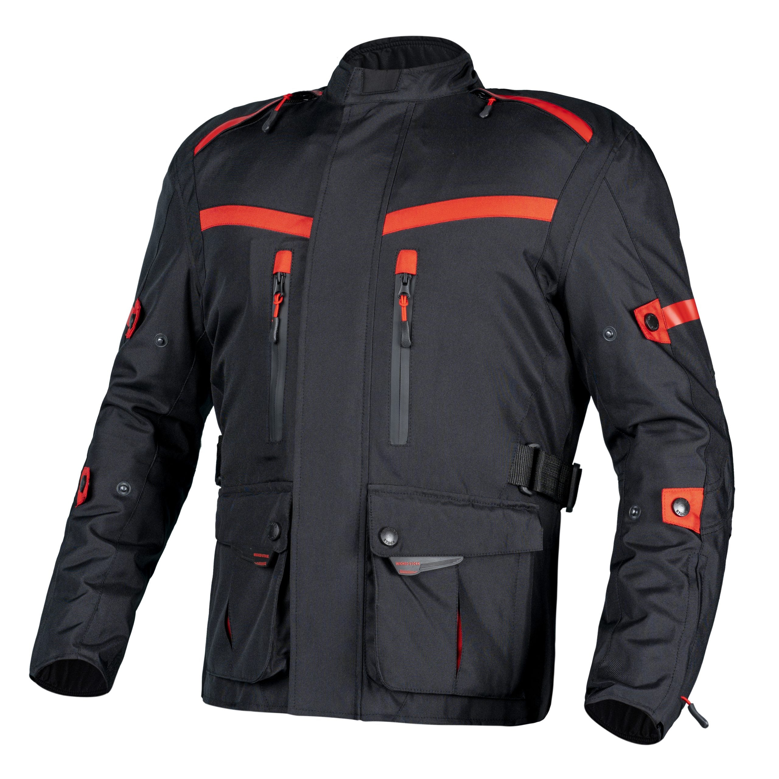 WICKED STOCK Motorcycle Jacket for Men-Adventure Motorcycle Jacket-CE LEVEL2 Armor-Motorcycle Jacket Men-4 Season Waterproof