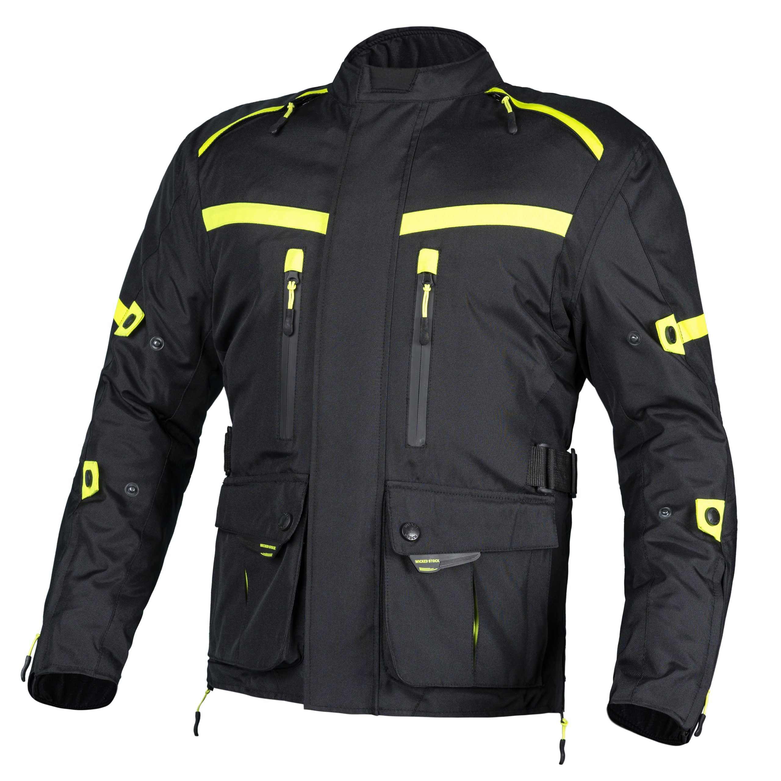 WICKED STOCK Motorcycle Jacket for Men-Adventure Motorcycle Jacket-CE LEVEL2 Armor-Motorcycle Jacket Men-4 Season Waterproof