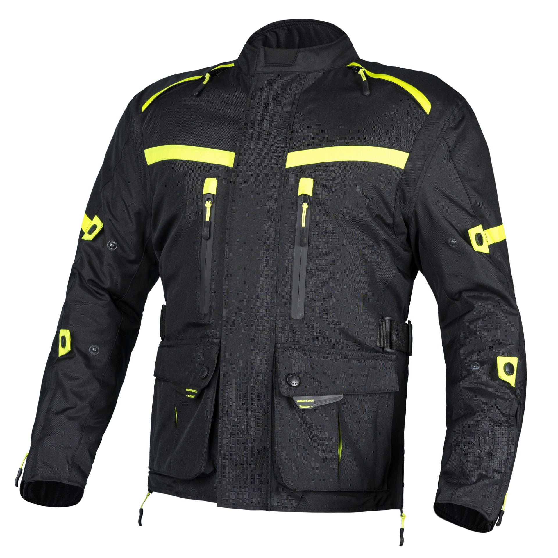 WICKED STOCK Giacca da motociclista da uomo in rete – CE Livello 2 Enduro Biker Giacca Armatura – Giacca da moto riflettente da uomo, Grigio, XXX-Large
